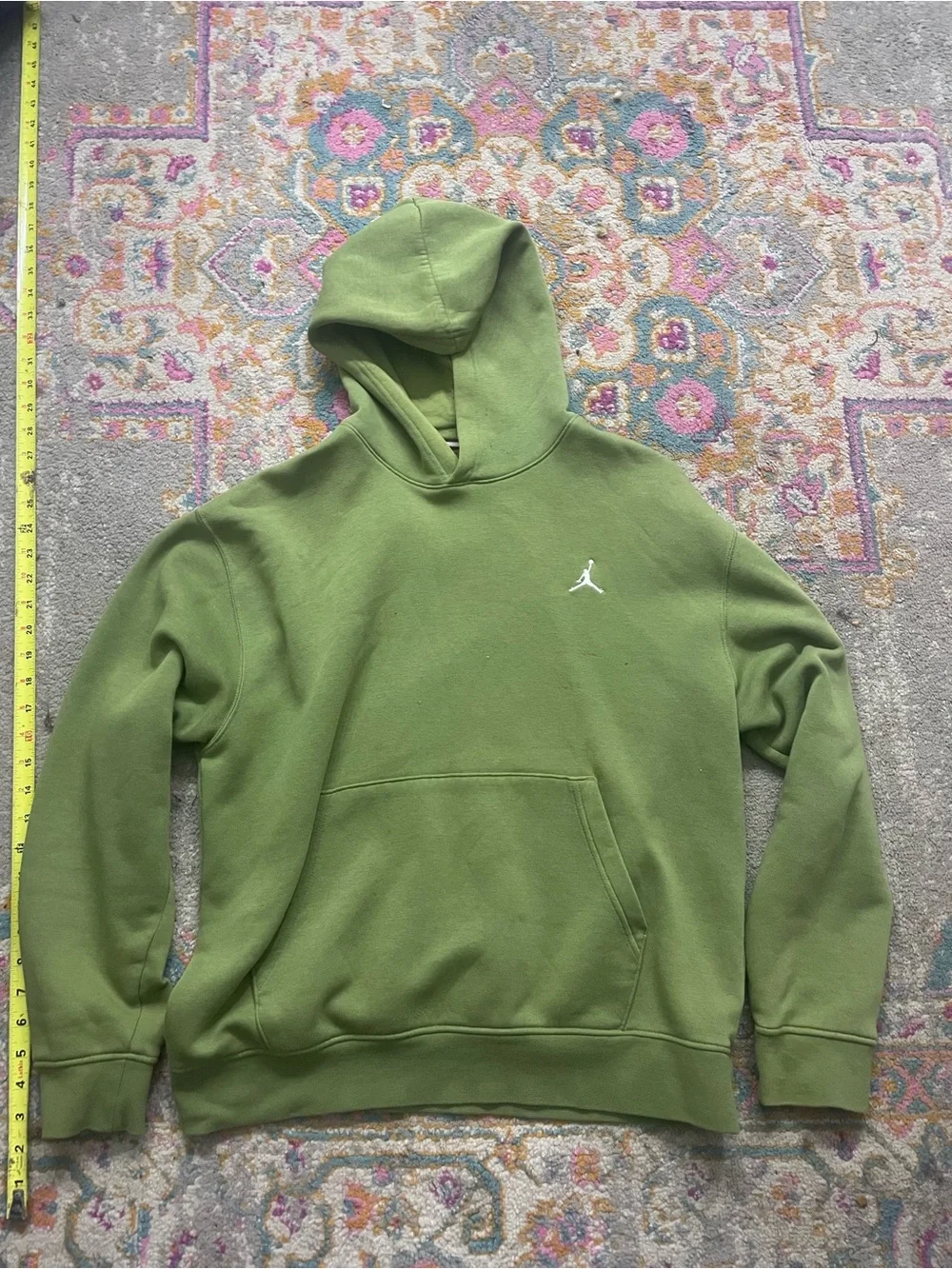 Jordan Olive Green Pullover Hoodie with White Jumpman